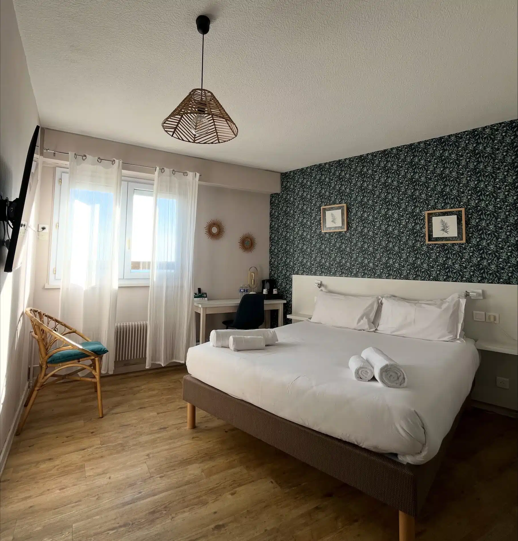 réveil face au bocage vendéen dans notre hôtel près du Puy du Fou